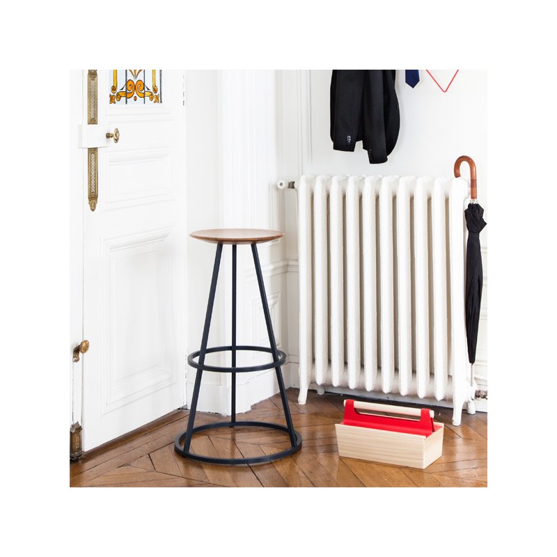 Tabouret 'Gustave' chêne / gris ardoise - 3 hauteurs * Hartô Design