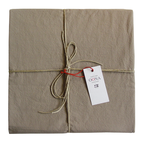 Nappe en coton lavé grandes dimensions couleur noisette - 2 tailles * Oona Home