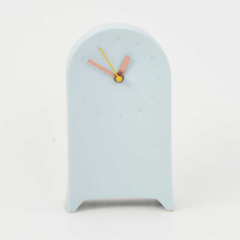 Horloge en porcelaine à poser bleue/jaune * Studio Harm en Elke