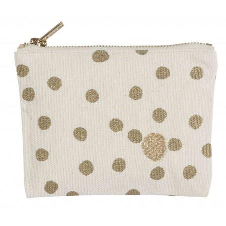 Pochette Polka pois dorés écru S * La Cerise sur le Gâteau