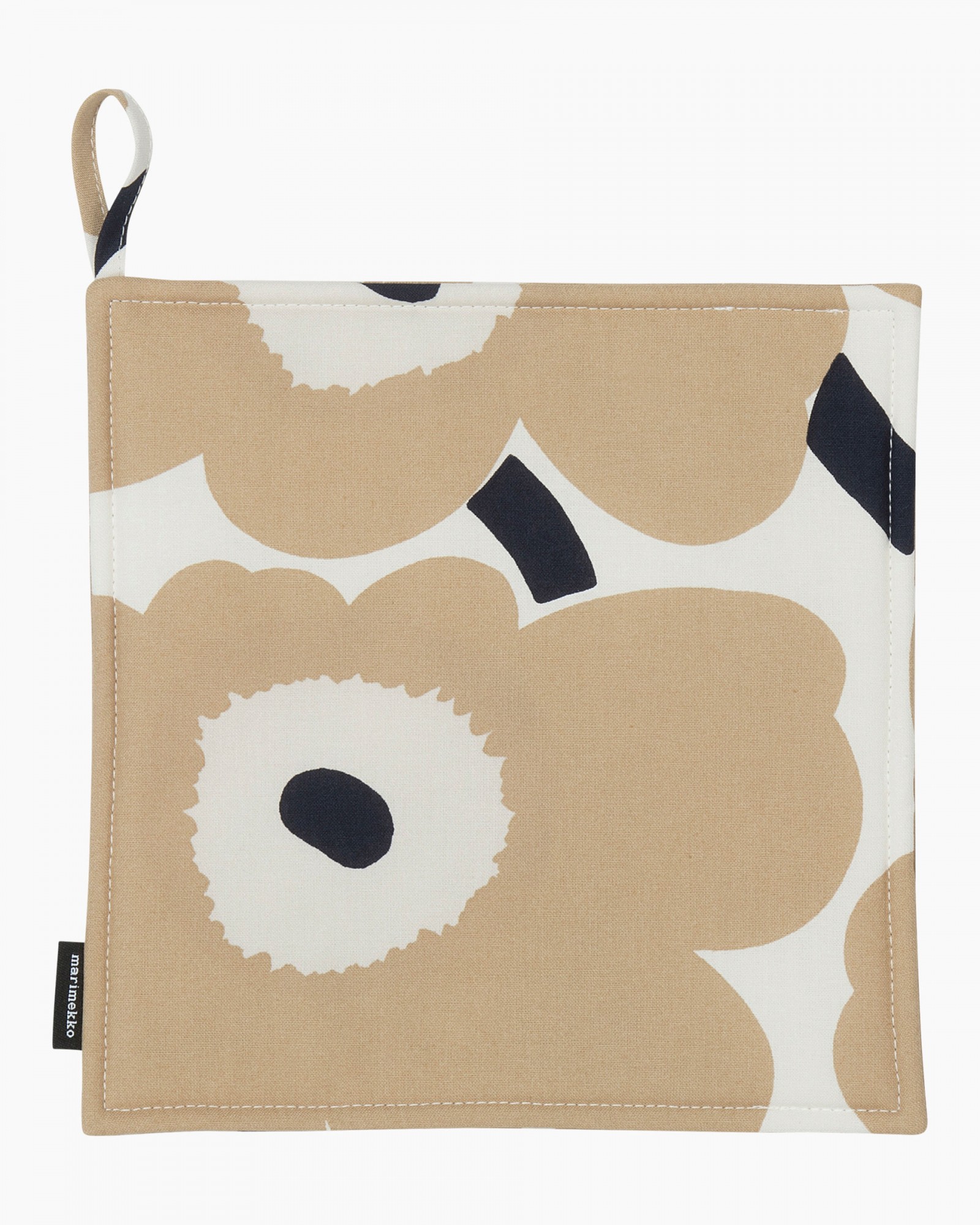 Manique carrée Pieni Unikko Flower moka et blanc* Marimekko