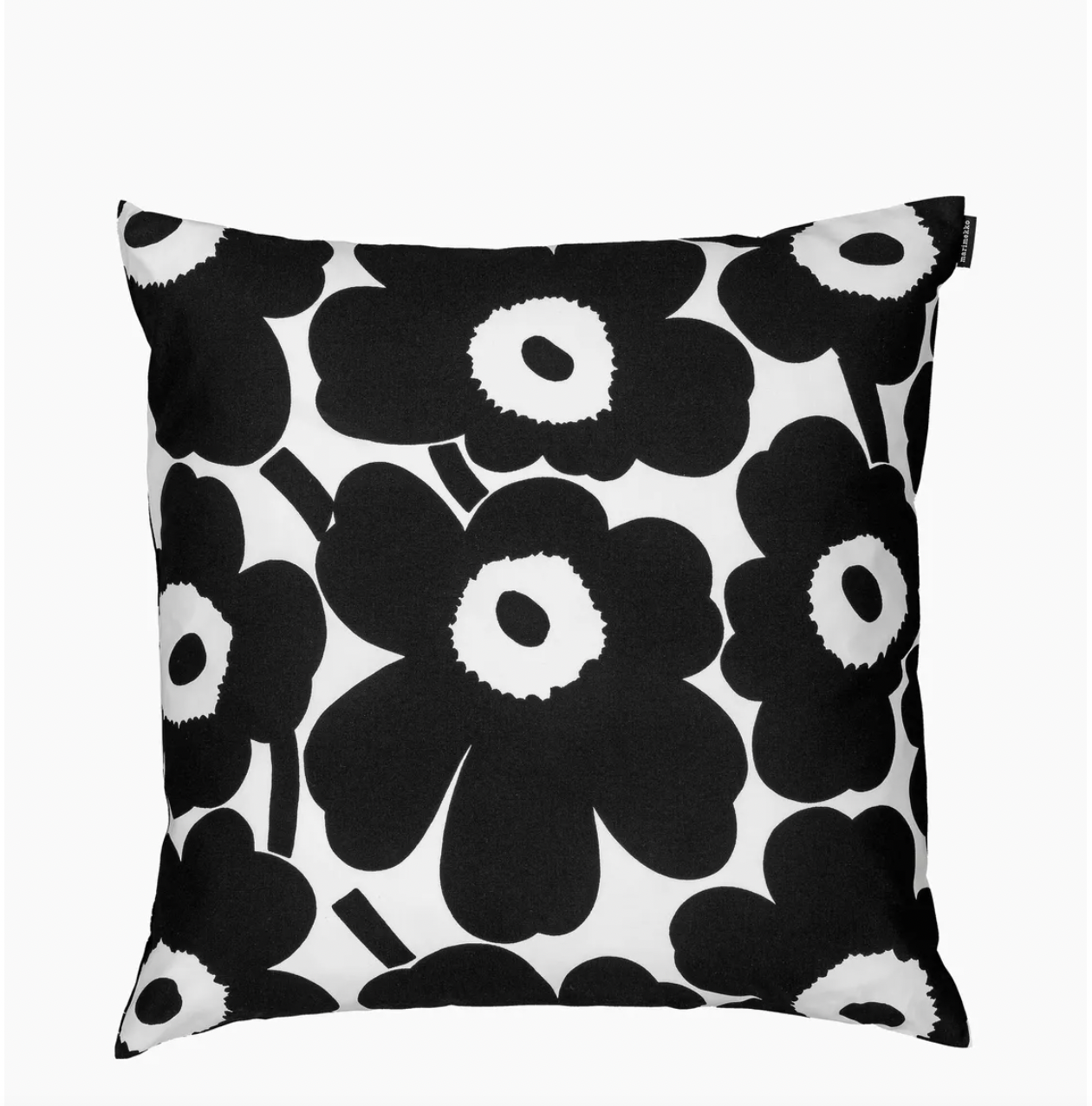 Housse de coussin Pieni Unikko Flower noir 50x50cm * Marimekko