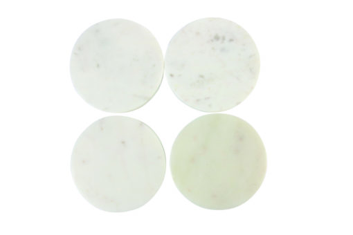 Set de 4 sous-verres ronds en marbre blanc * Be Home