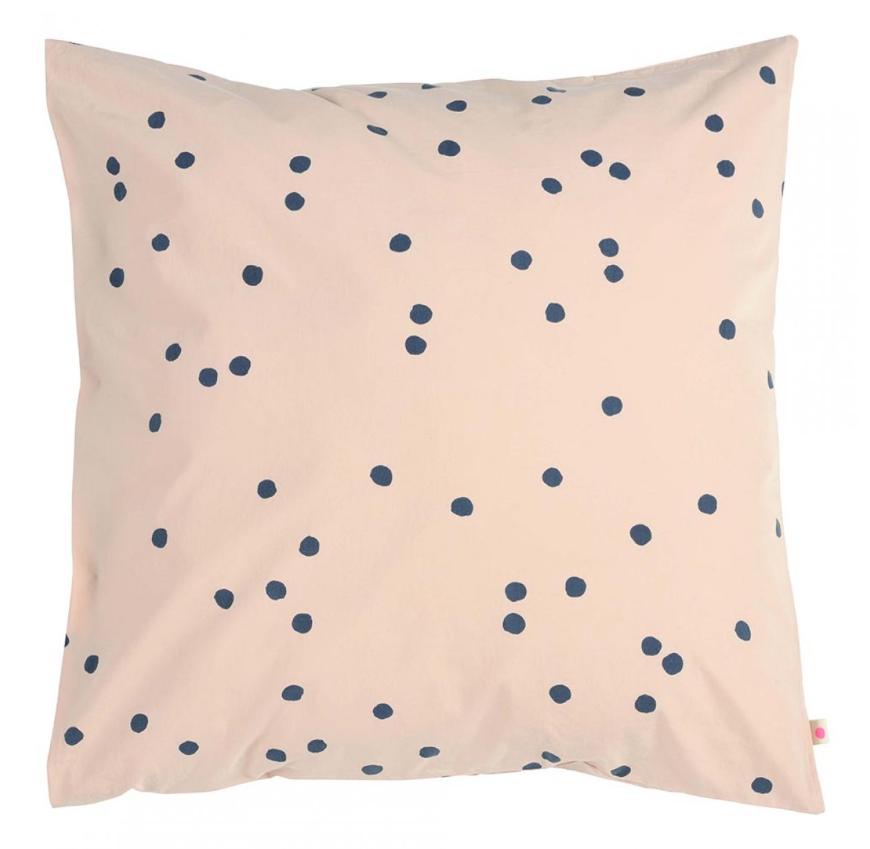 Taie d'oreiller Pois Odette Rose poudré Biscuit 65x65cm Coton bio * La Cerise sur le Gâteau