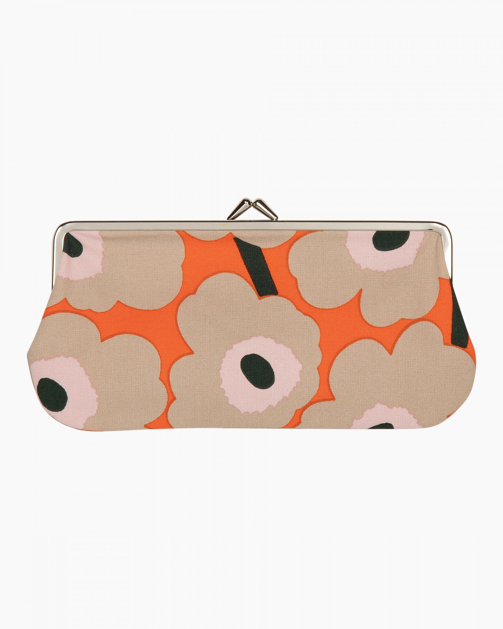 Trousse à lunettes Mini Unikko Ecru-rose-orange * Marimekko