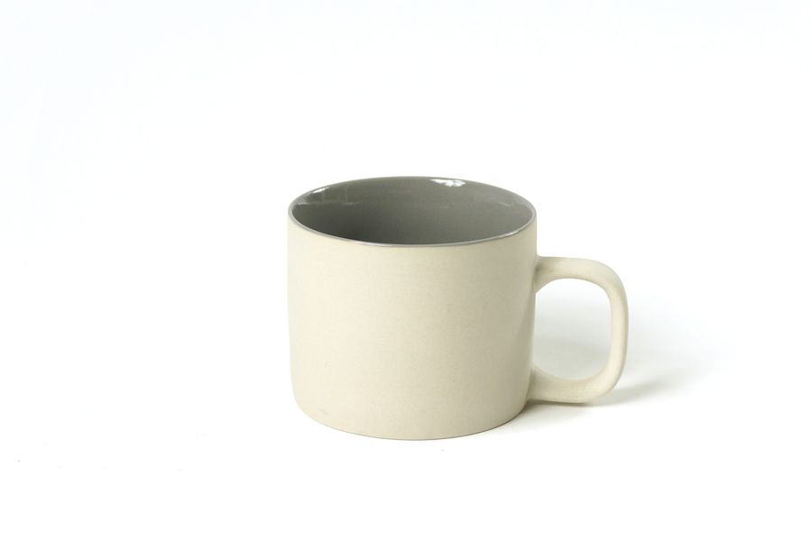 Tasse mate greige intérieur émaillé gris clair  200ml * Kinta