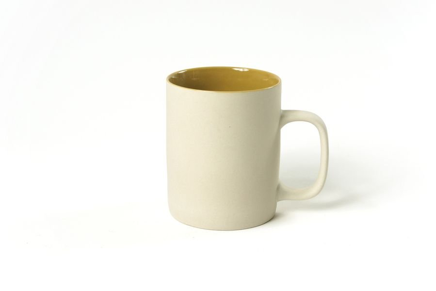 Mug greige mat intérieur moutarde 350ml * Kinta