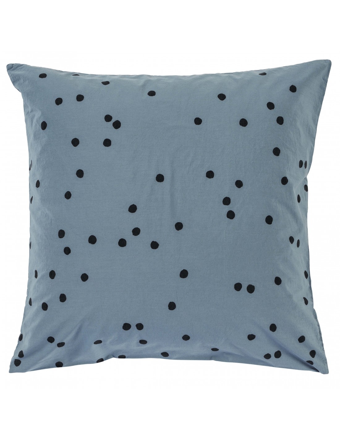 Taie d'oreiller Pois Odette bleu Sardine 65x65cm Coton bio * La Cerise sur le Gâteau