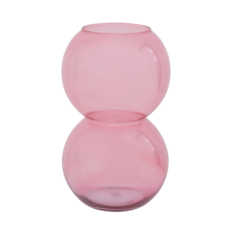 Vase en verre recyclé double bulbe rose * Urban Nature Culture