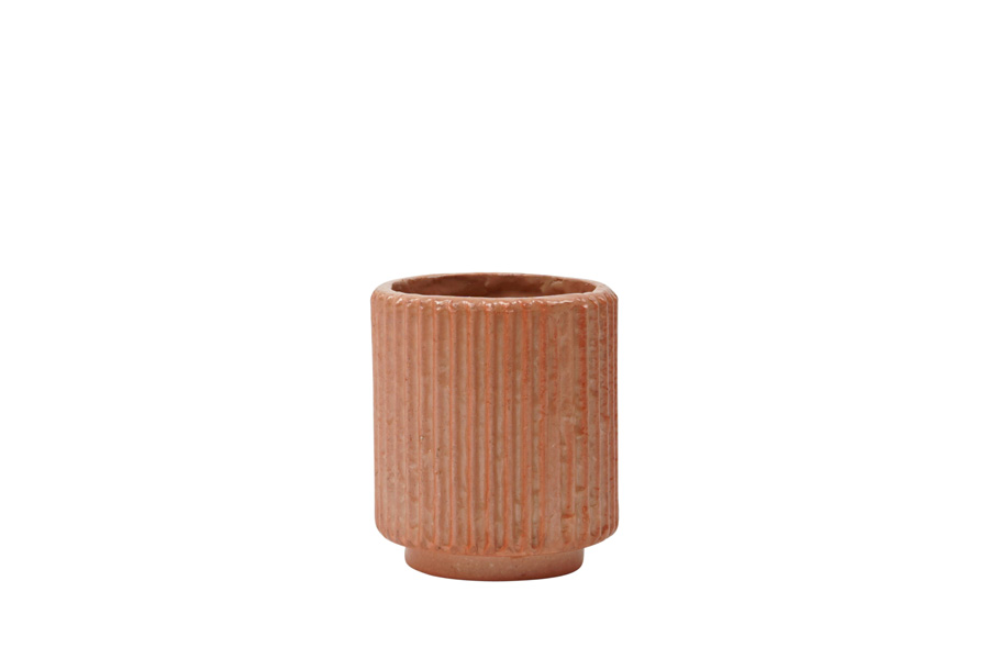 Petit cache-pot en coquillage plastique et recyclés corail nacré * Kinta