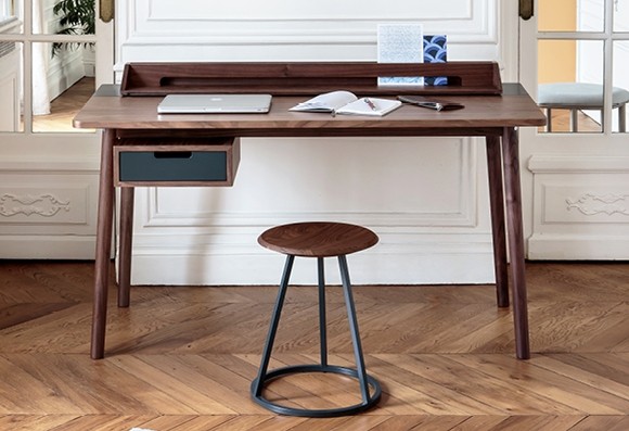 Bureau 'Honoré' Noyer et gris ardoise * Hartô Design