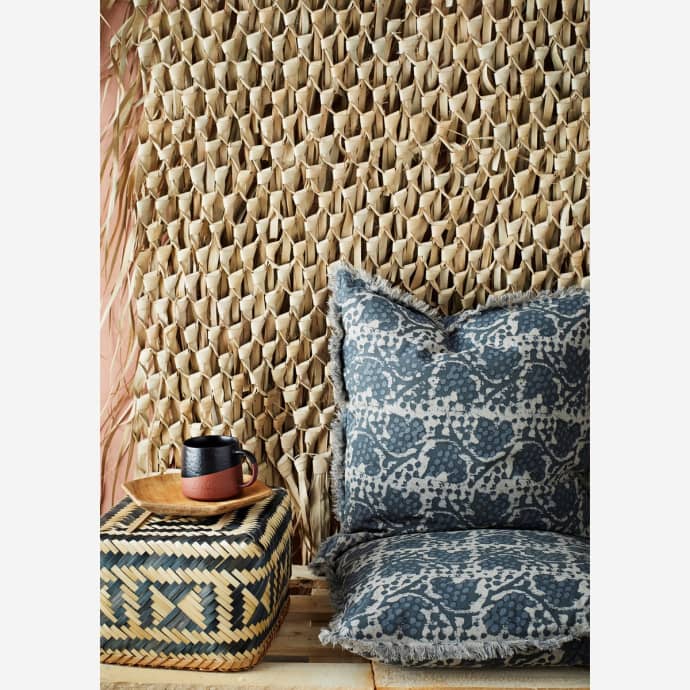 Housse de coussin imprimée avec franges et motifs gris bleu foncé/clair 60x60cm * Madam Stoltz (Copie)