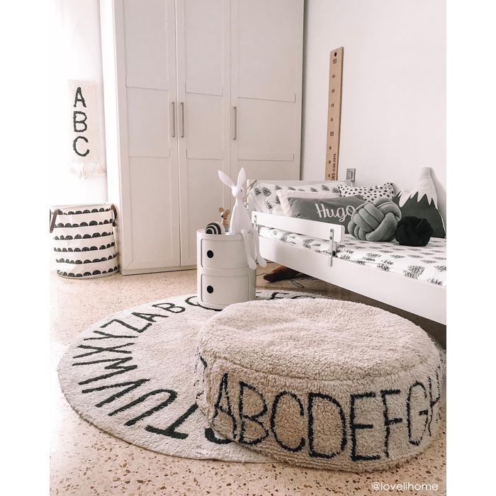 Pouf en coton lavable 