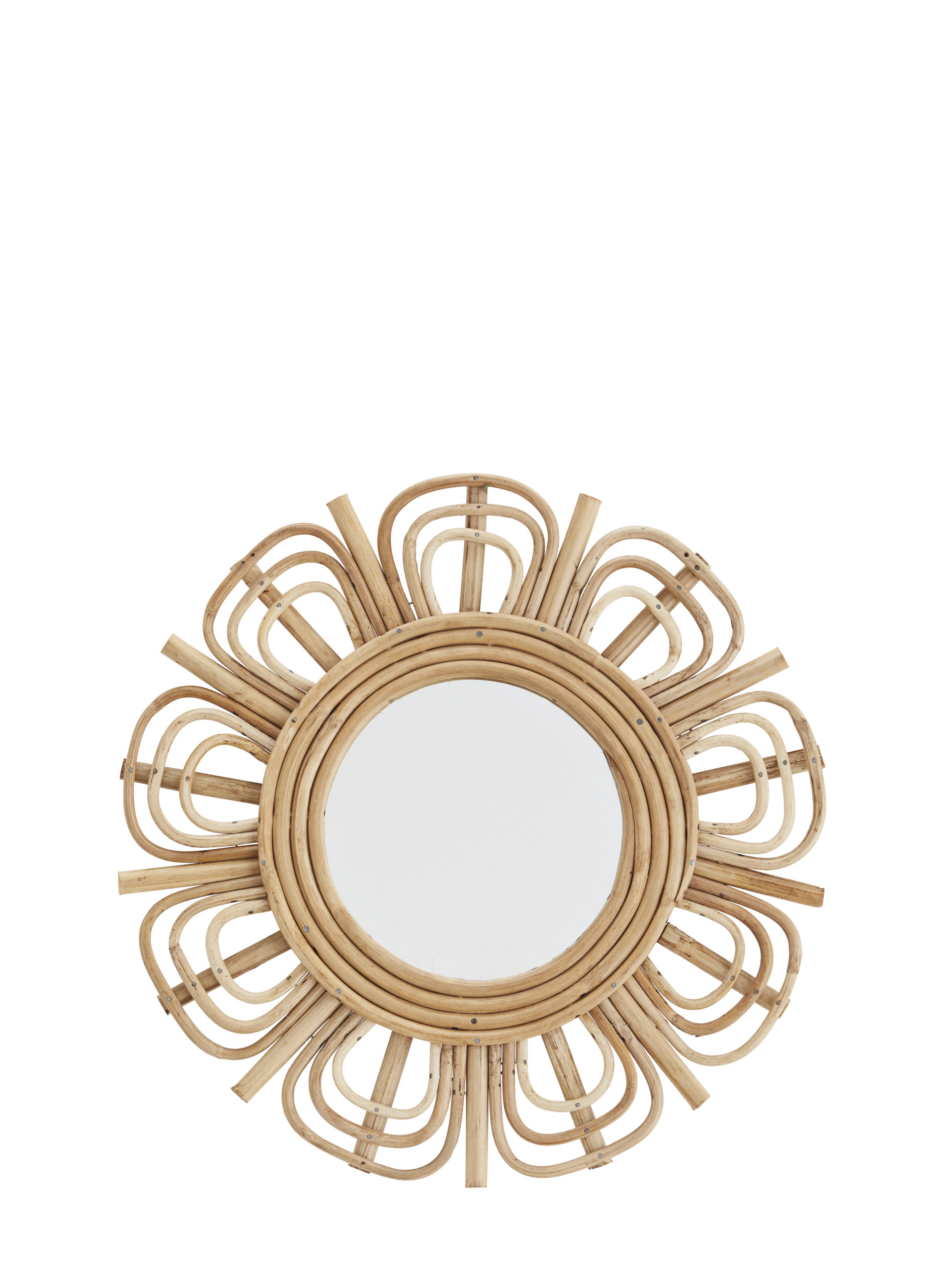 Miroir rond fleur en bambou * Madam stoltz