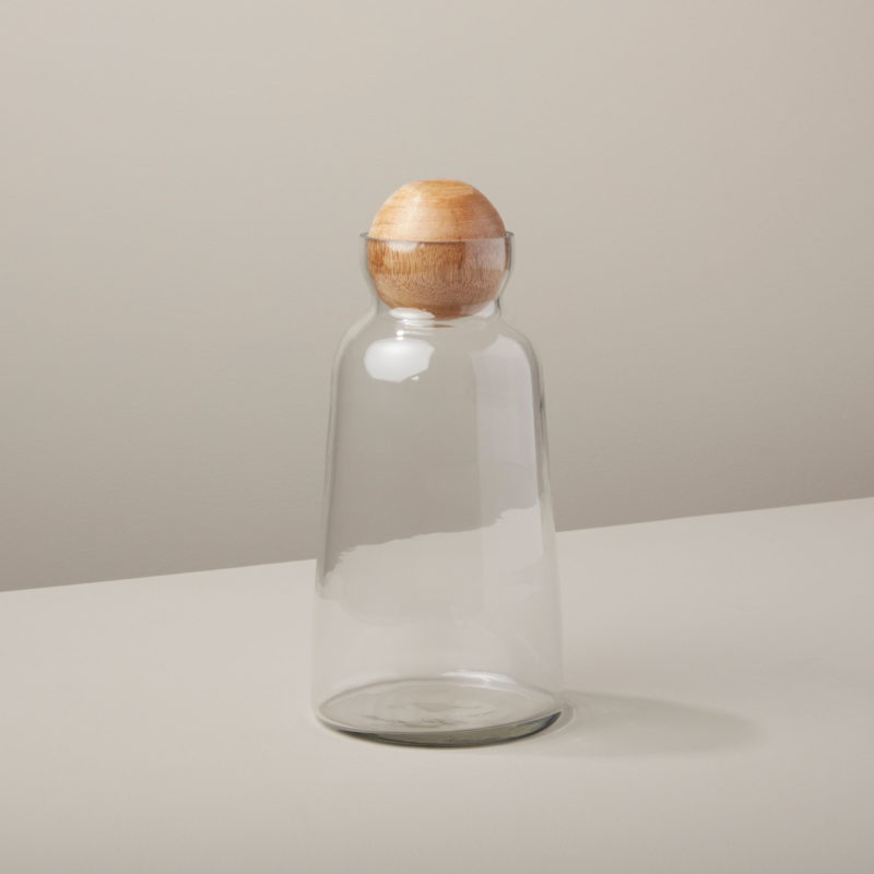 Carafe / décanteur en verre recyclé et bois de manguier * Be Home