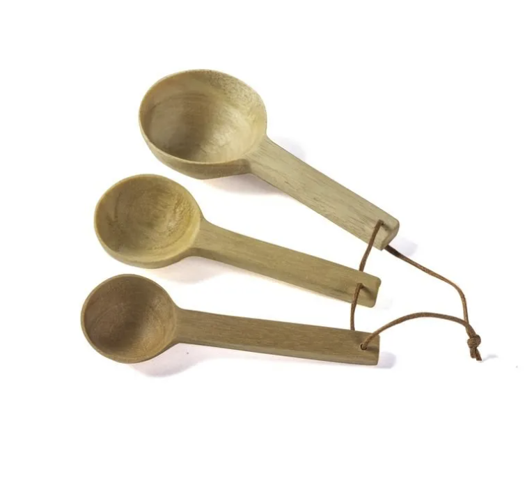 Set de 3 petites cuillères doseuses en bois d'acacia * Kinta