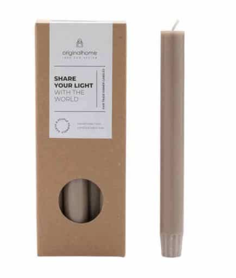 Pack de 10 bougies chandelles greige argile * Original Home