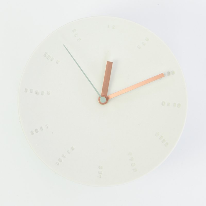 Horloge murale en porcelaine 17cm blanc/mint * Studio Harm en Elke