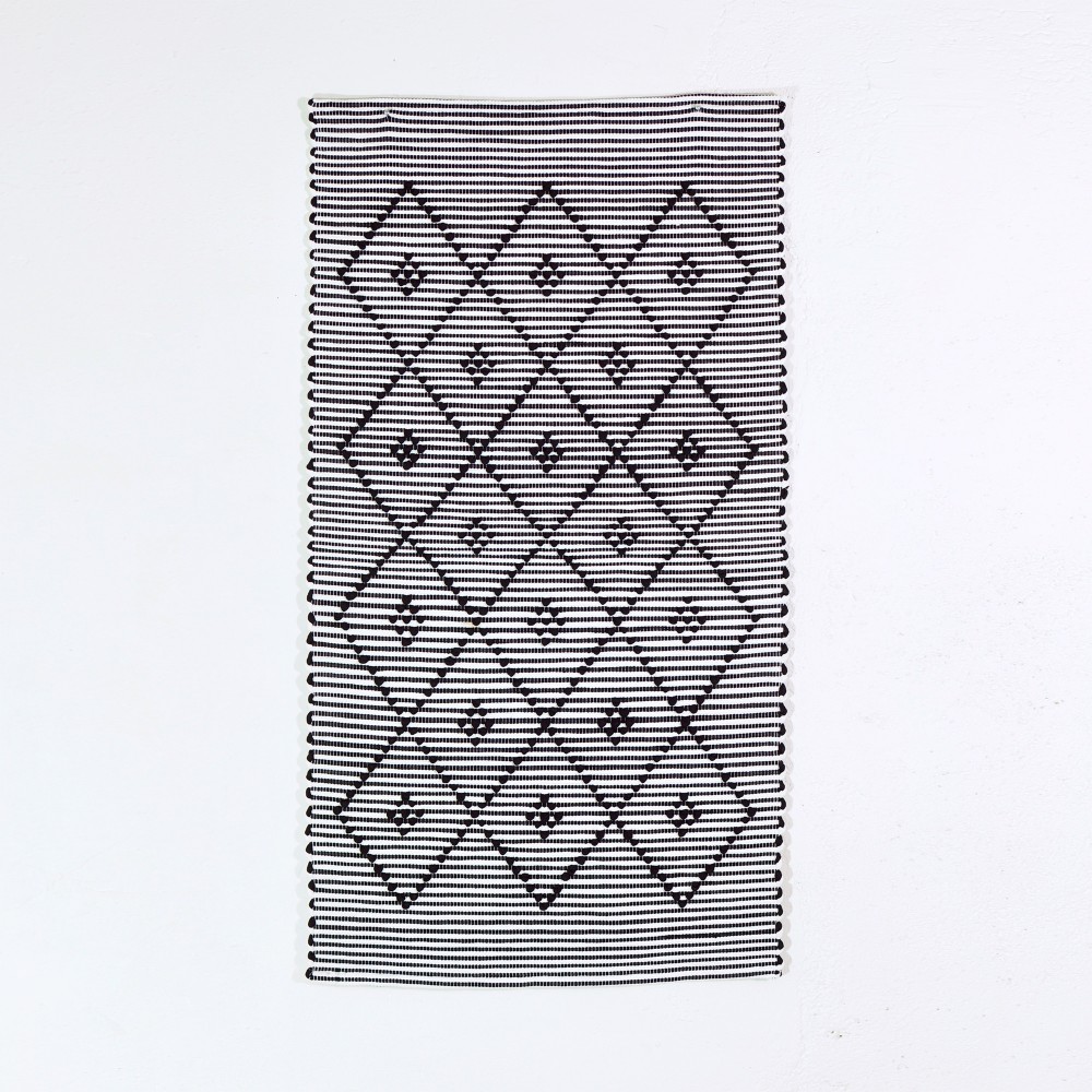 Tapis de bain / sortie de lit rayé noir 50x100cm en coton * Casa Atlântica