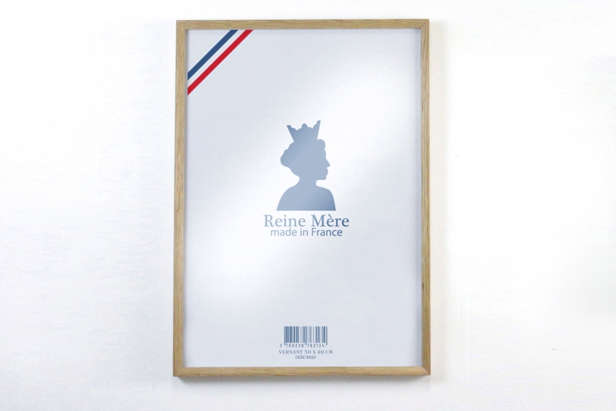 Cadre mural contour chêne 18x24cm avec vitre * Reine Mère