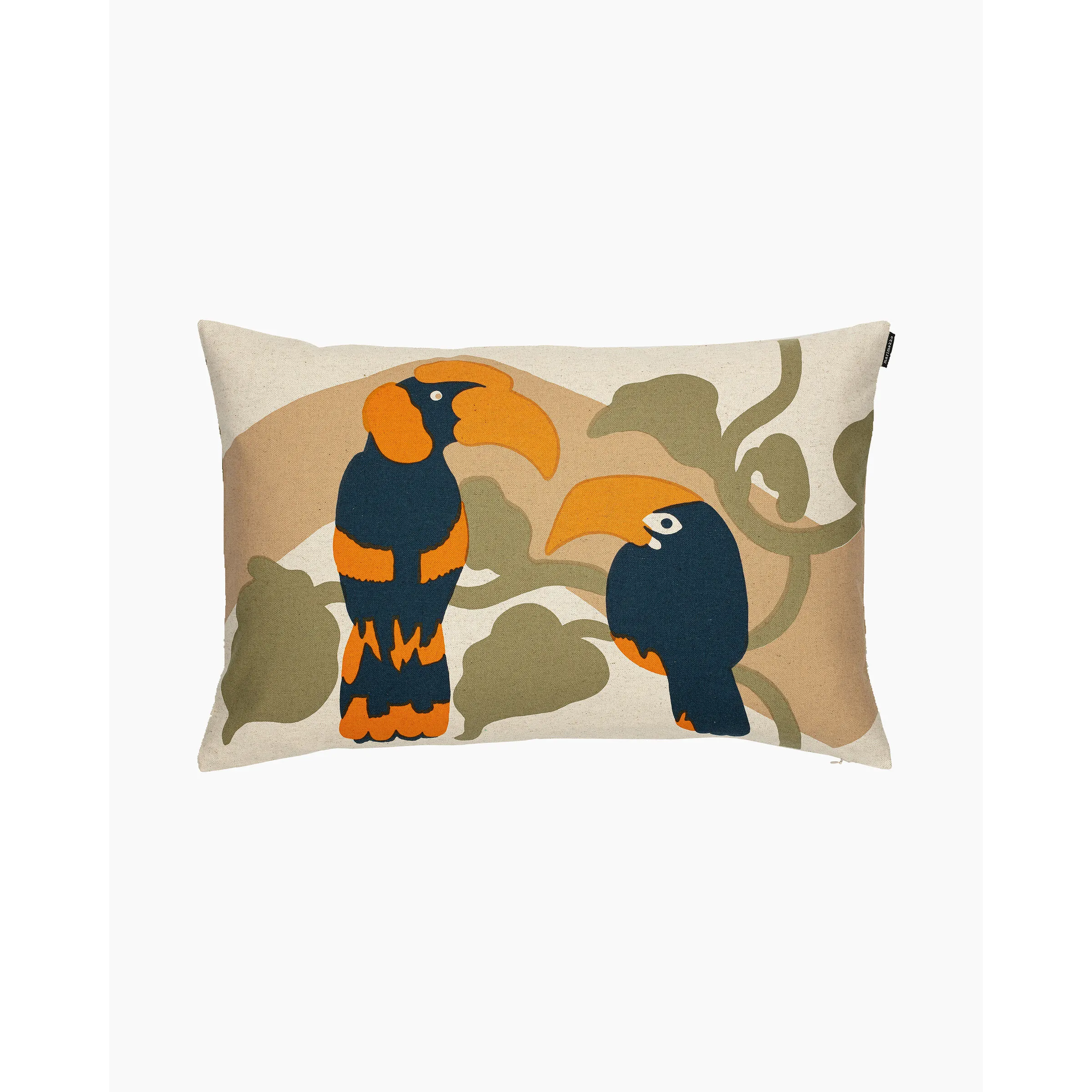 Housse de coussin Pepe Toucans beige/vert/orange/noir 40x60cm * Marimekko