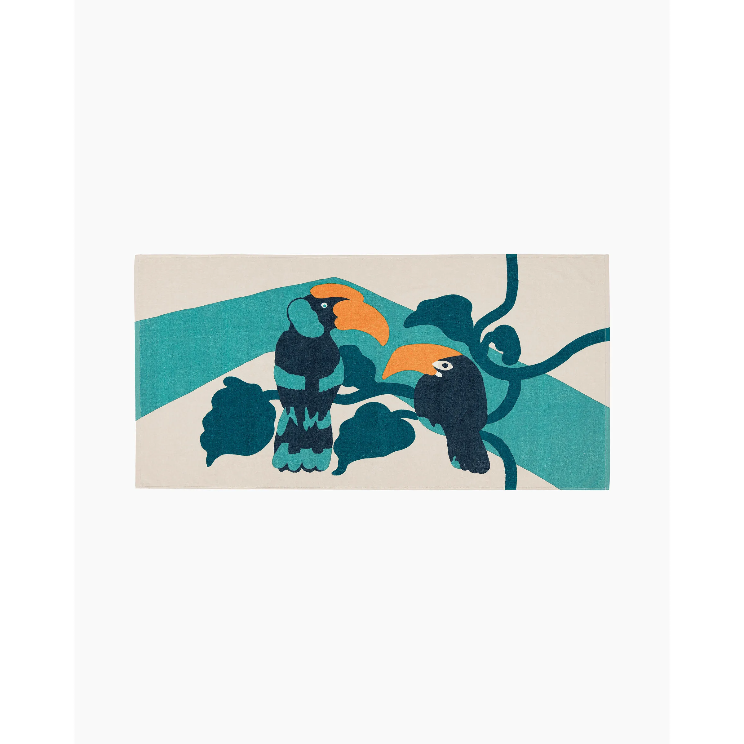 Essuie de plage Pepe Toucans bleu/écru 100X180 cm * Marimekko