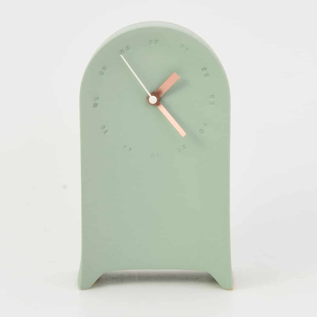 Horloge en porcelaine à poser vert/blanc * Studio Harm en Elke
