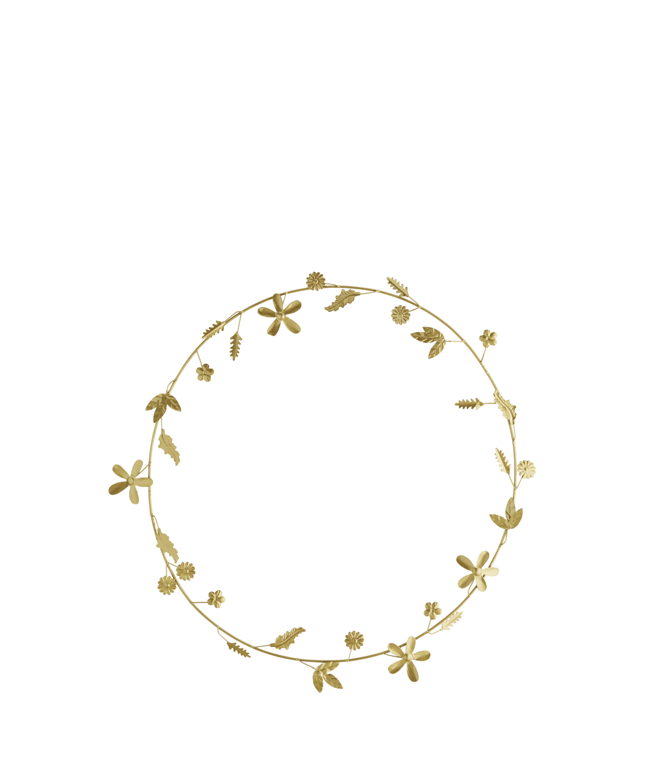Grande couronne murale - anneau de fleurs en métal doré * Madam Stoltz