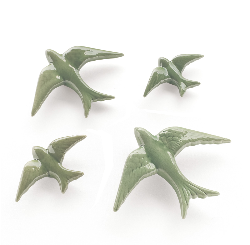 Hirondelle en céramique vert olive * Casa Atlântica