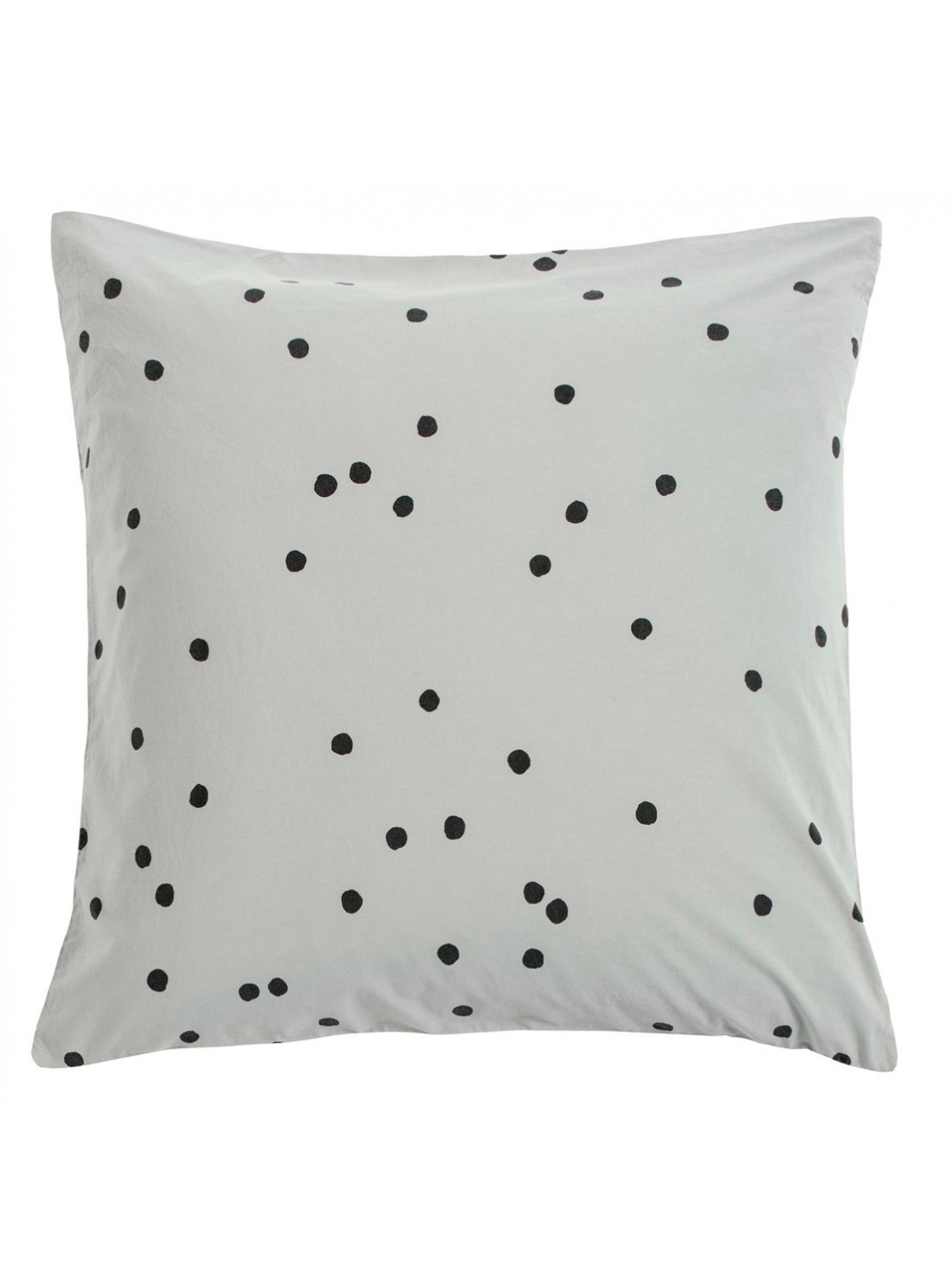 Taie d'oreiller 65x65cm en percale de coton Odette brume * La Cerise sur le Gâteau