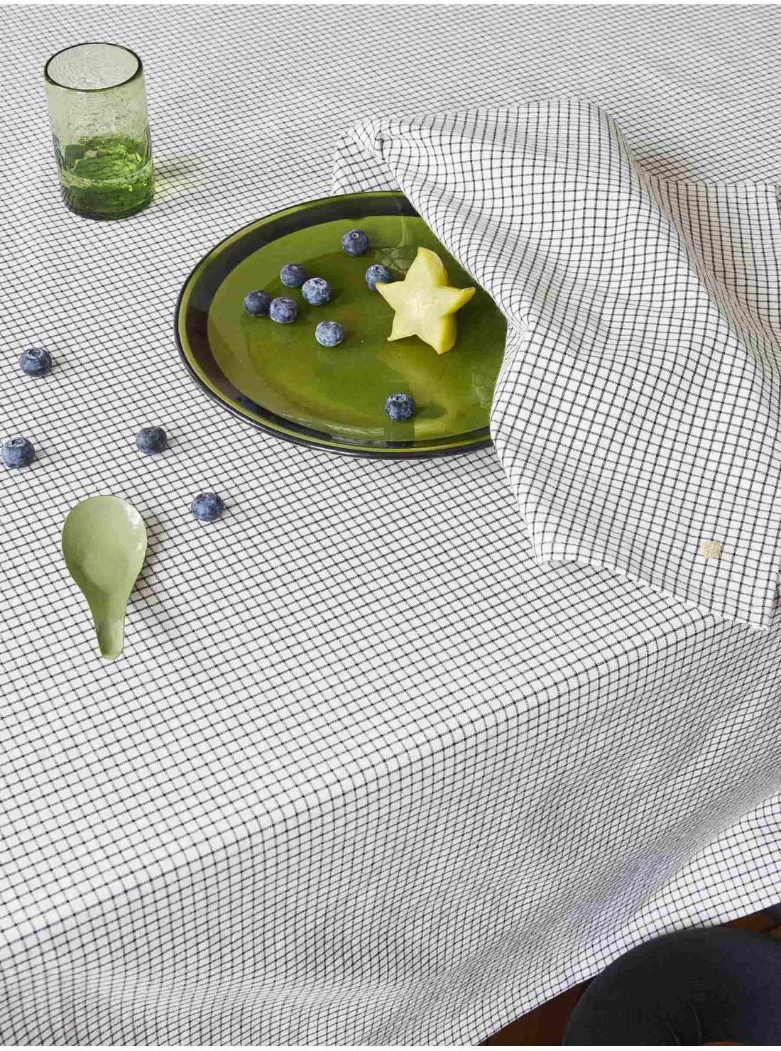 Set de 2 serviettes de table à carreaux Gustave Caviar * La Cerise sur le gâteau