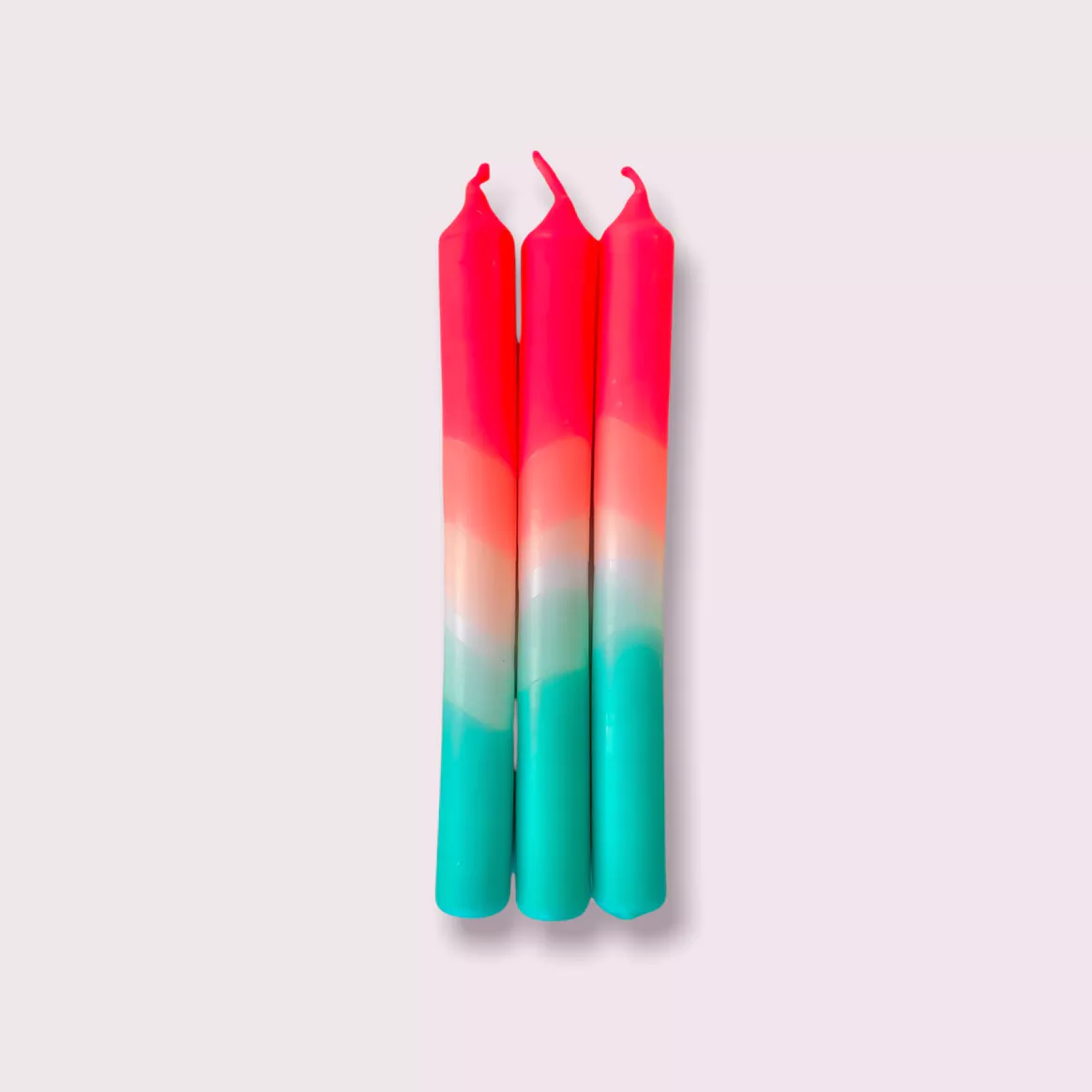 Pack de 3 bougies chandelles Pastèque vert/orange* Pink Stories