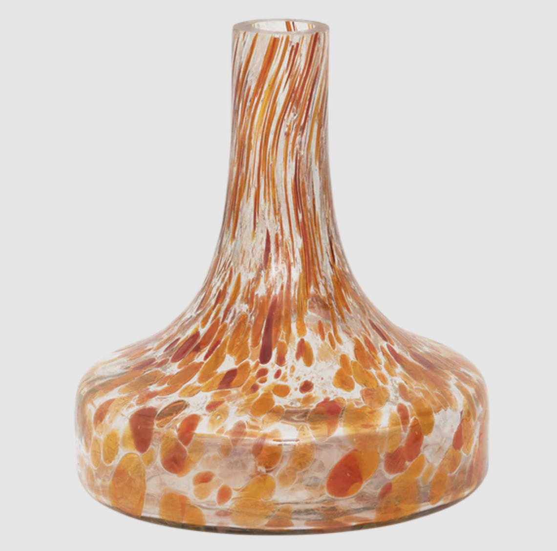 Vase en verre recyclé orange et blanc moucheté  Maljakko * Urban Nature Culture