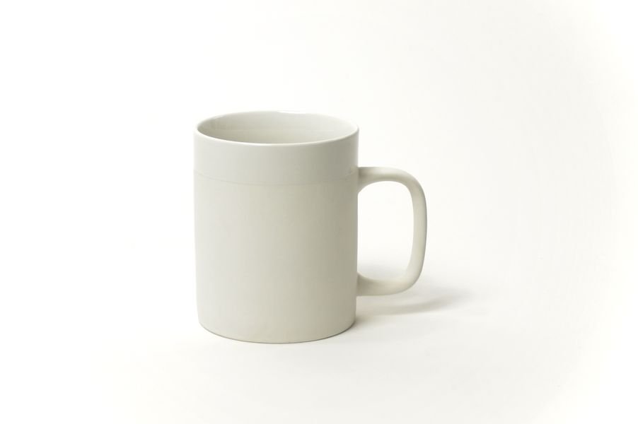 Mug blanc mat bord émaillé 350ml * Kinta