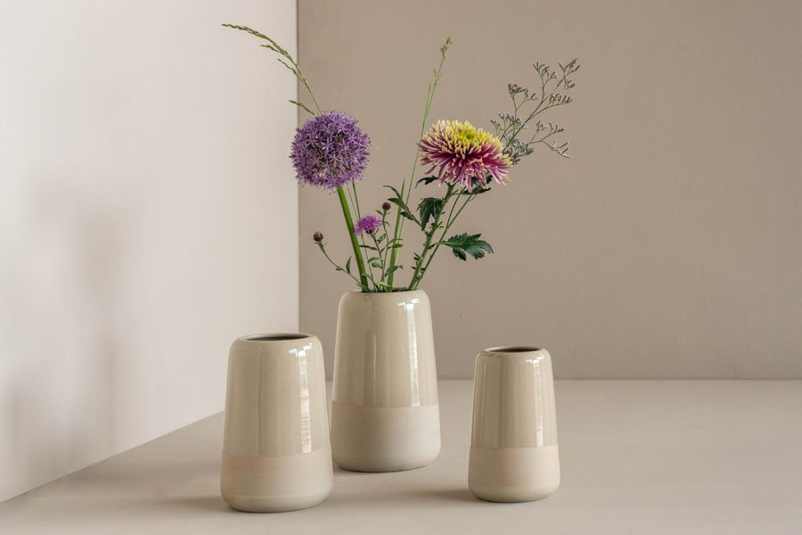 Vase minimaliste Rutunda beige - 2 tailles * Kinta