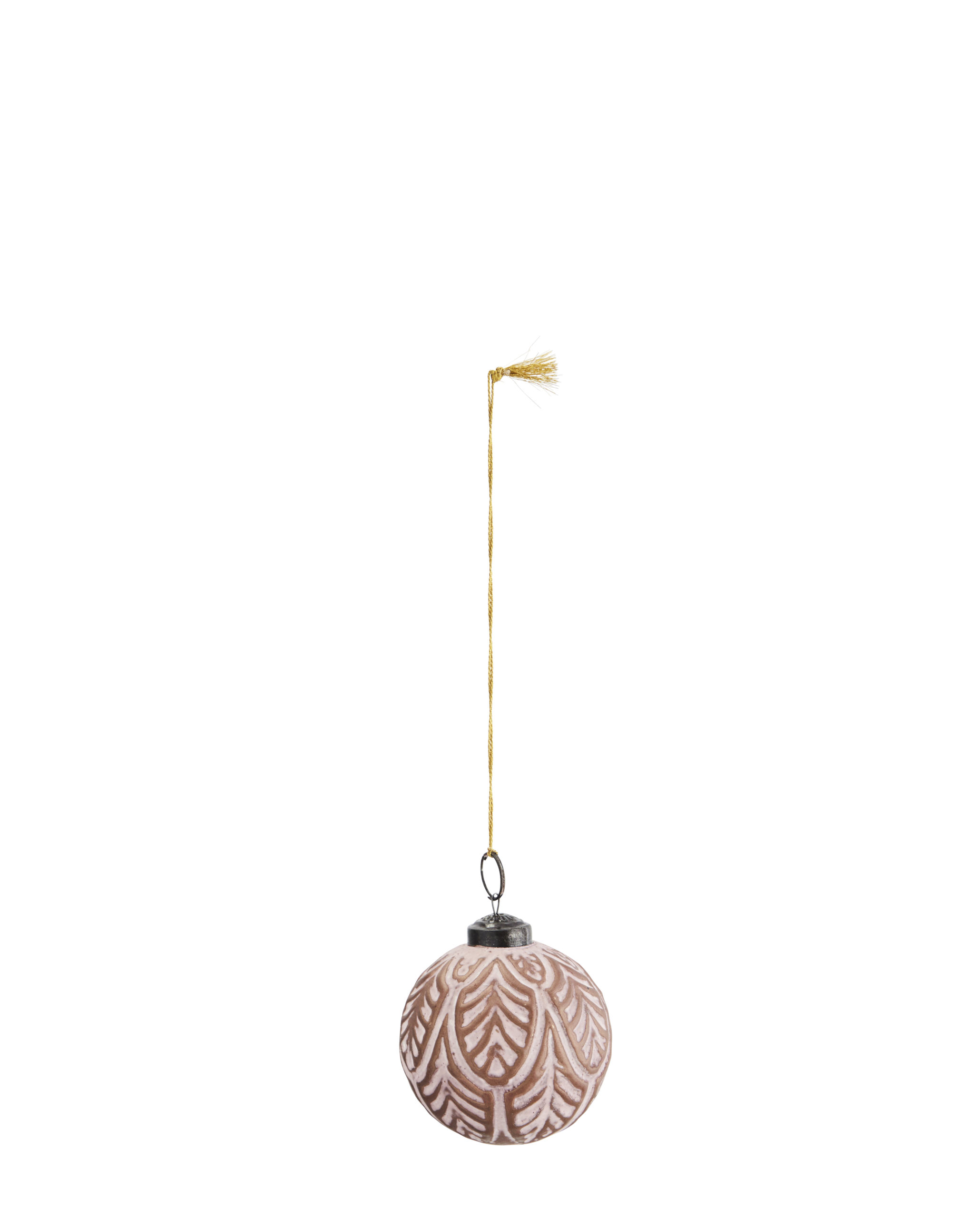 Boule de Noël en verre peint rose * Madam Stoltz