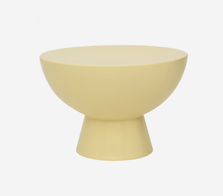 Table basse en céramique jaune pâle 