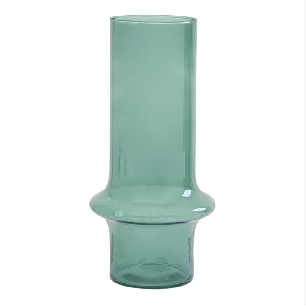 Vase haut en verre recyclé bleu-vert * Urban Nature Culture