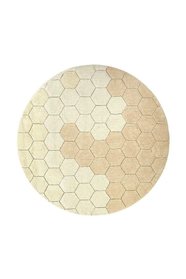 Tapis rond lavable Honeycomb Golden ø140cm * Lorena Canals