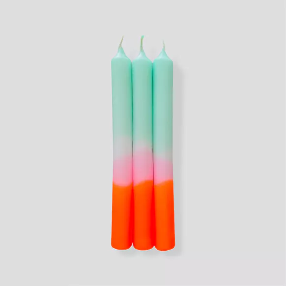 Pack de 3 bougies chandelles Dip Dye Neon Sorbet printanier * Pink Stories