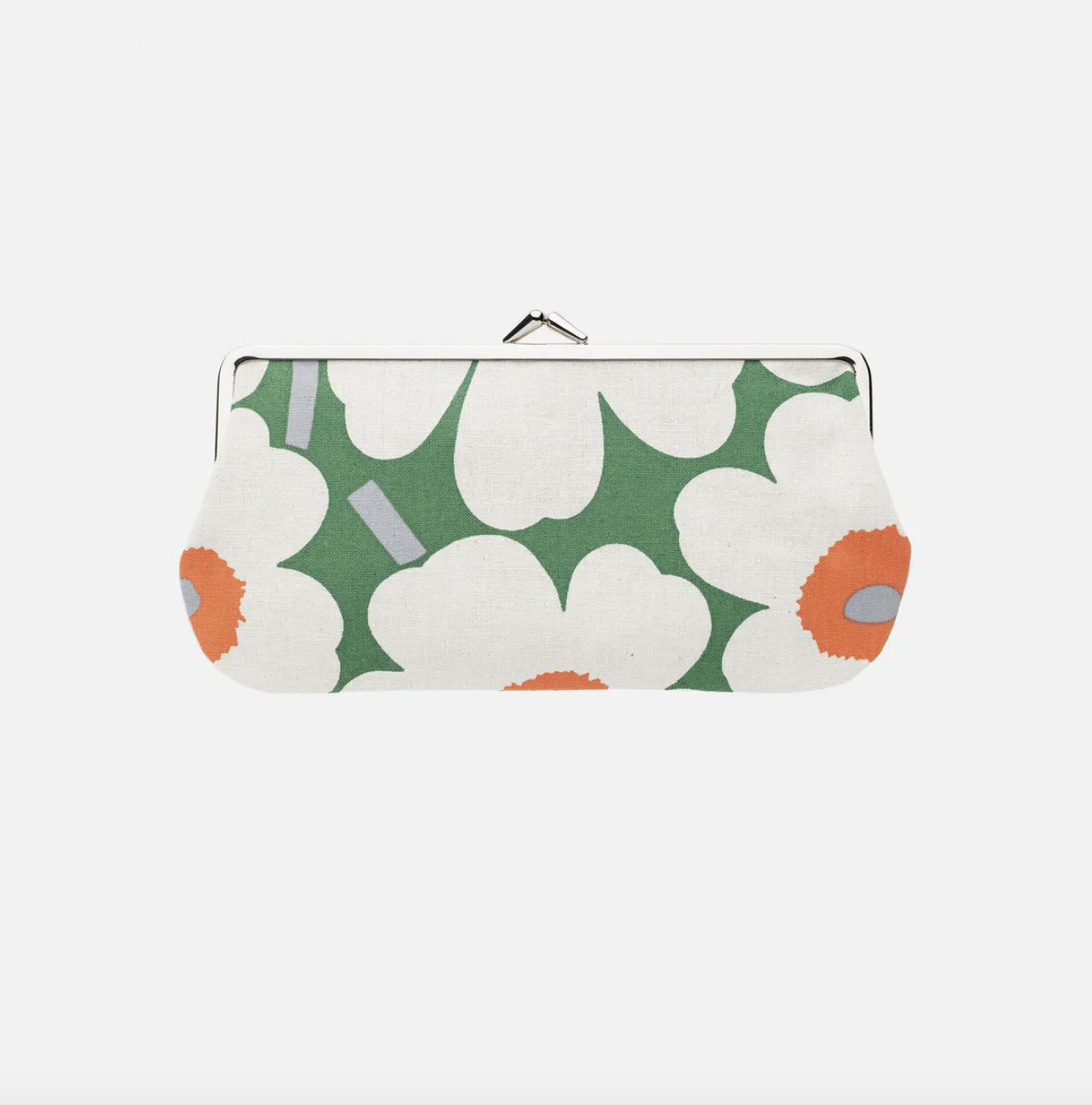 Trousse allongée pour lunettes ou autre Unikko vert et orange* Marimekko