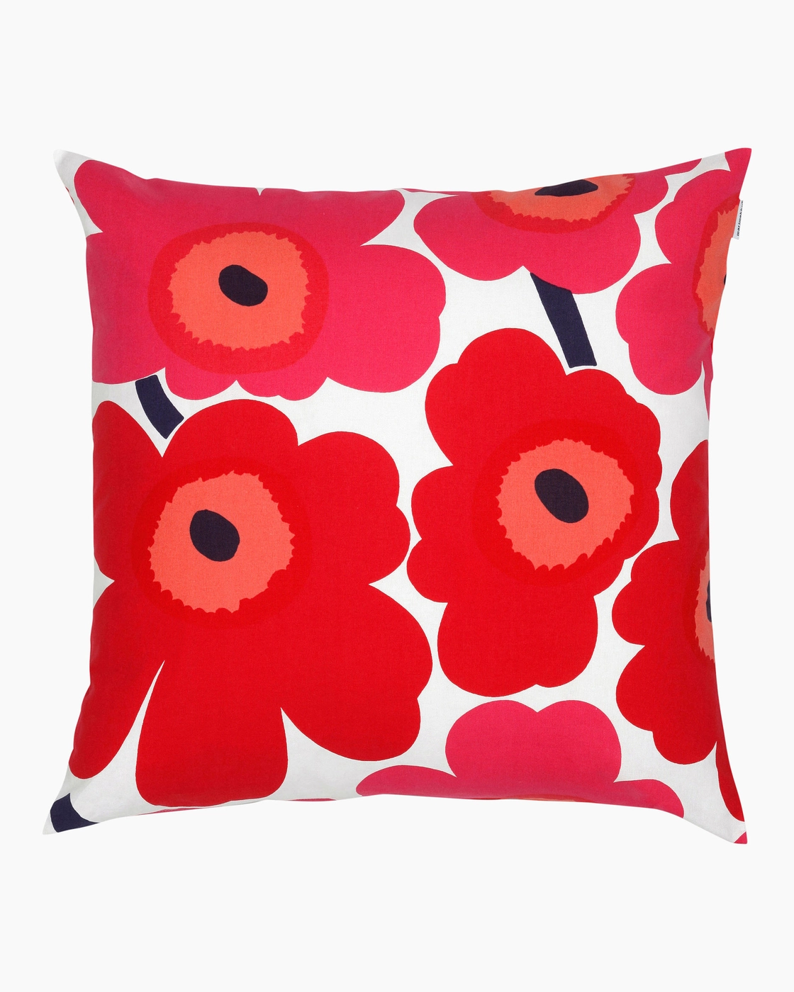 Housse de coussin en coton Pieni Unikko fleurs rouges 50x50cm * Marimekko