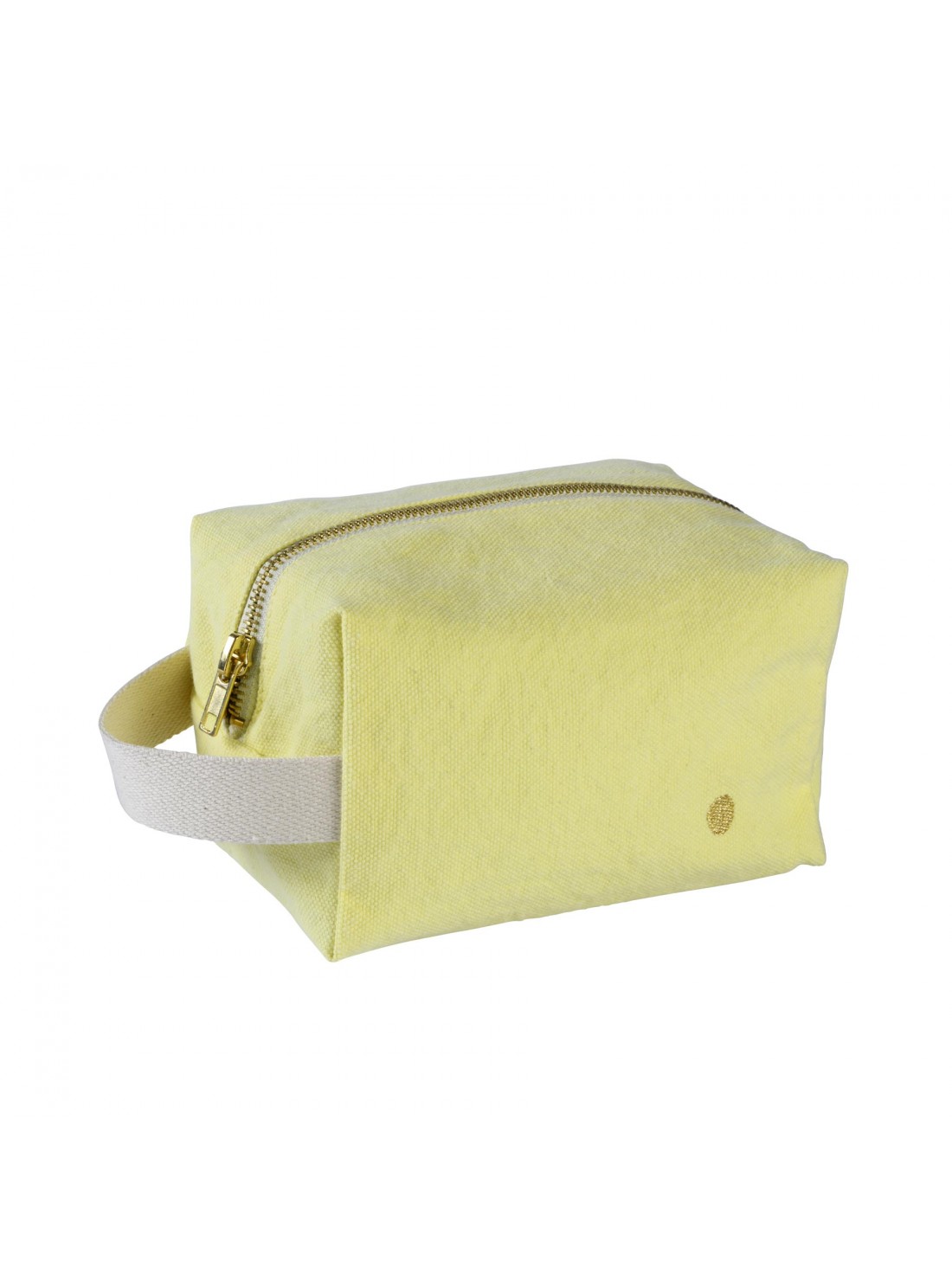 Trousse cube petit modèle Jaune sunshine coton bio déperlant * La Cerise sur le Gâteau